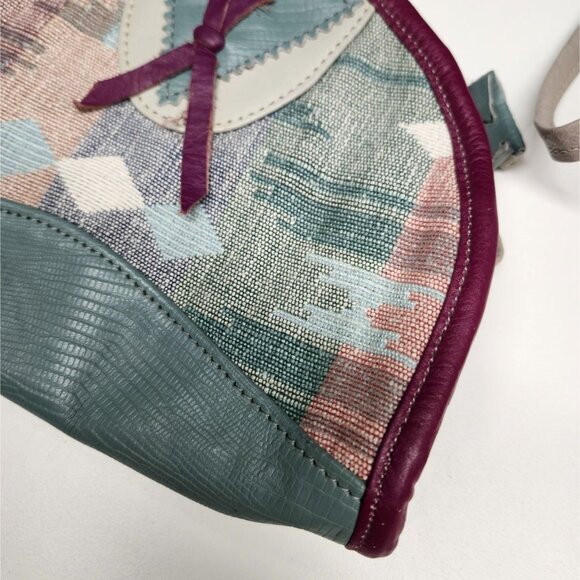 Vintage Tapestry & Reptile Leather Purse Daniel Victor Vermont - Picture 4 of 16